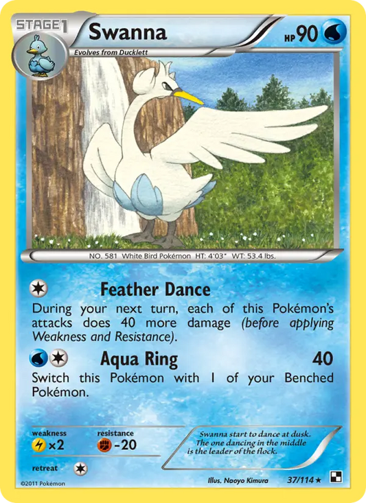 Swanna 37 Black & White Pokesingles