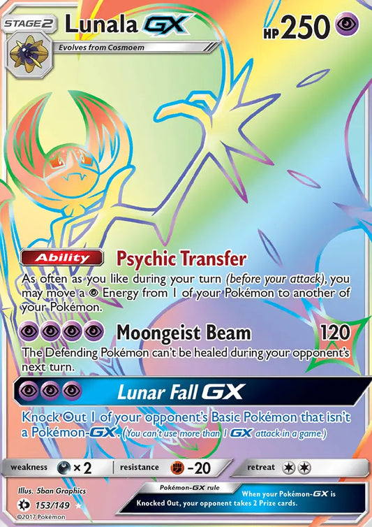 Lunala GX 153 Sun & Moon Pokesingles