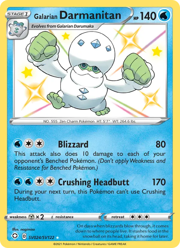 Galarian Darmanitan SV024 Shining Fates Pokesingles