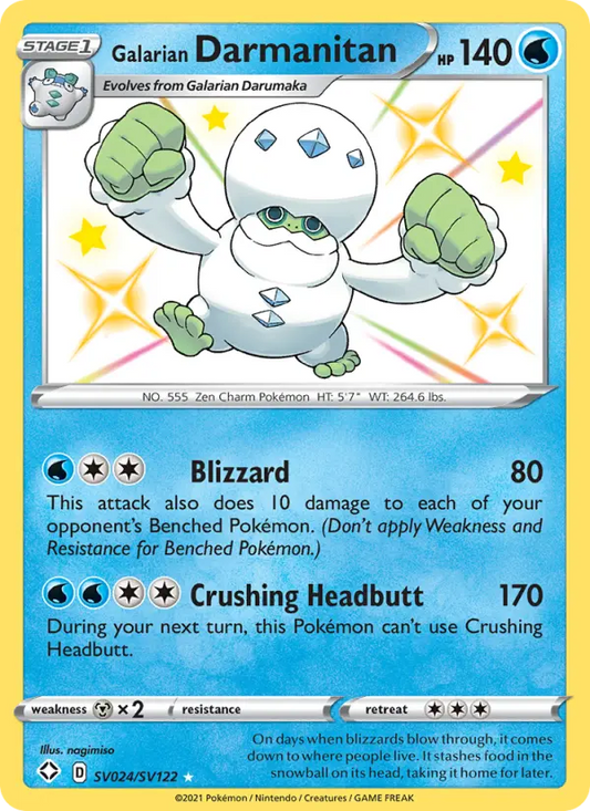 Galarian Darmanitan SV024 Shining Fates Pokesingles