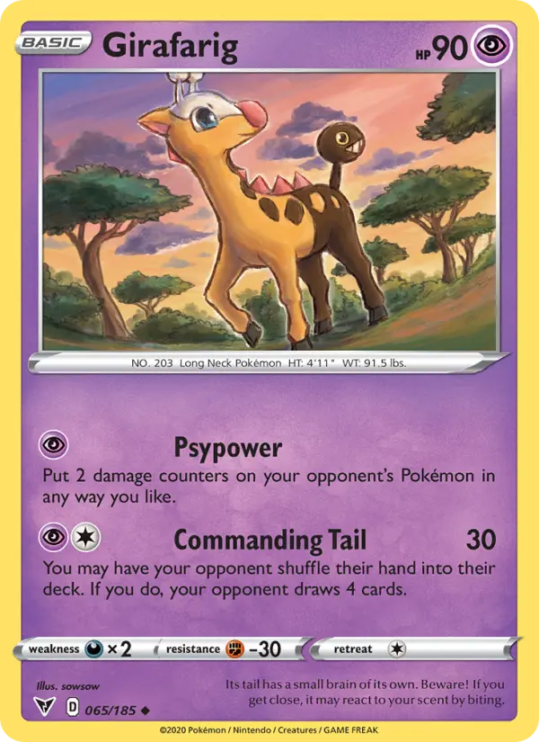 Girafarig 65 Vivid Voltage Pokesingles