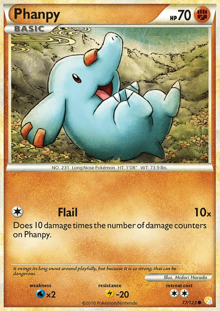 Phanpy 77 HeartGold SoulSilver Pokesingles
