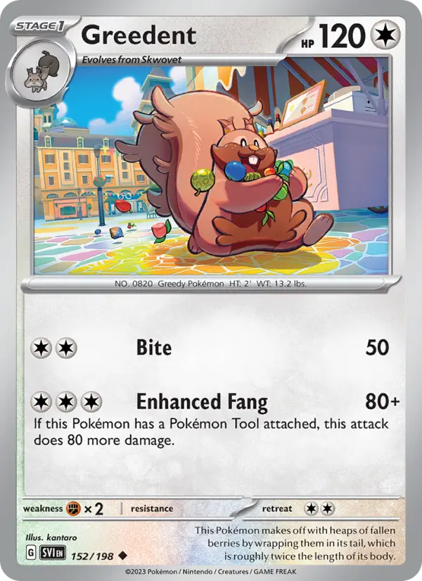 Greedent 152 Scarlet & Violet Pokesingles