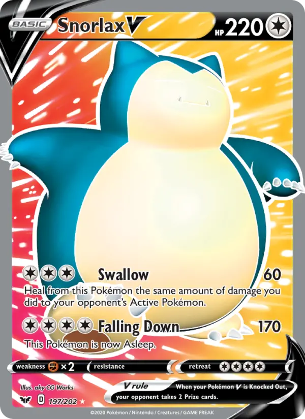 Snorlax V 197 Sword & Shield Pokesingles