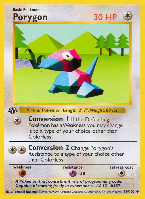 Porygon 39 Base Set Pokesingles