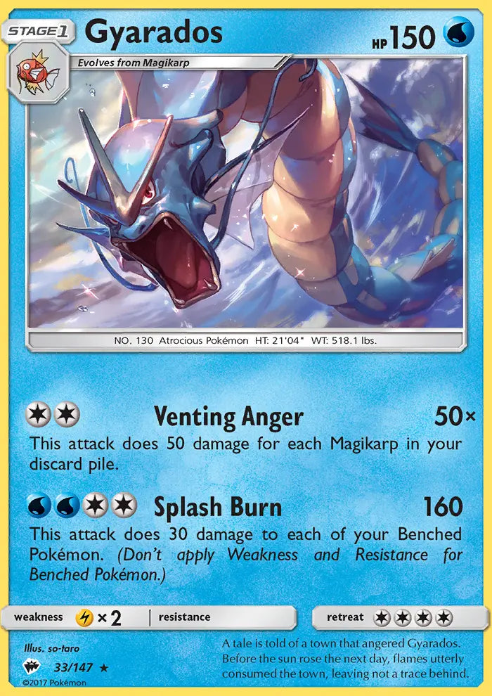 Gyarados 33 Burning Shadows Pokesingles
