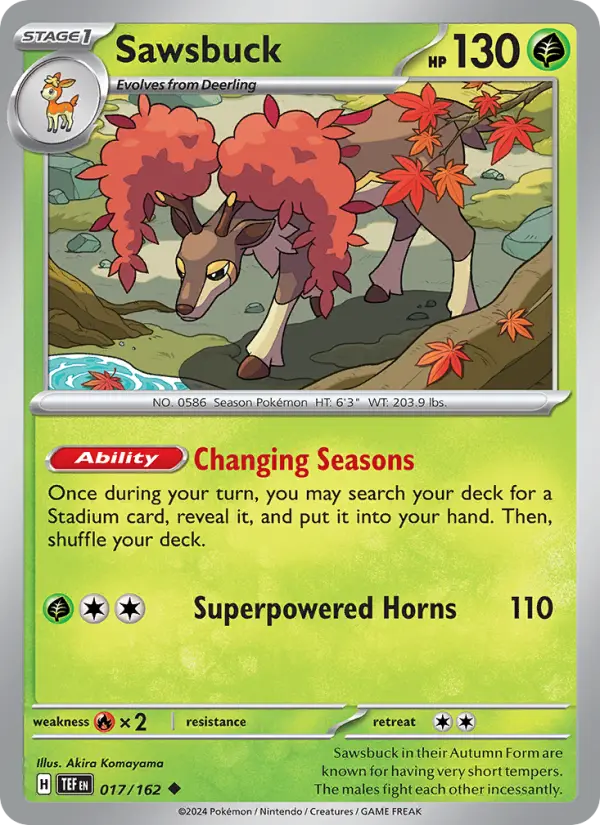 Sawsbuck 17 Temporal Forces Pokesingles