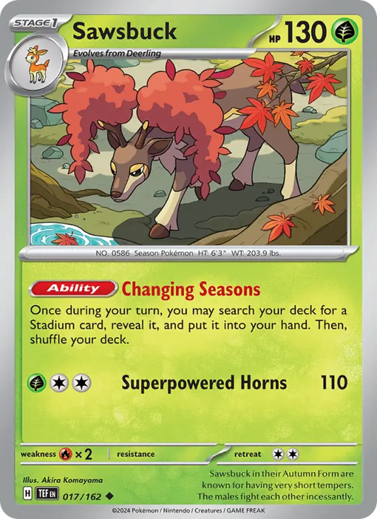 Sawsbuck 17 Temporal Forces Pokesingles