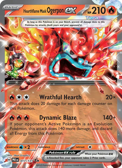 Hearthflame Mask Ogerpon ex 17 Prismatic Evolutions Pokesingles
