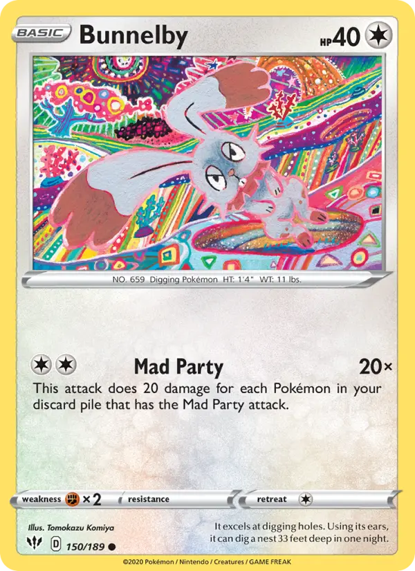 Bunnelby 150 Darkness Ablaze Pokesingles