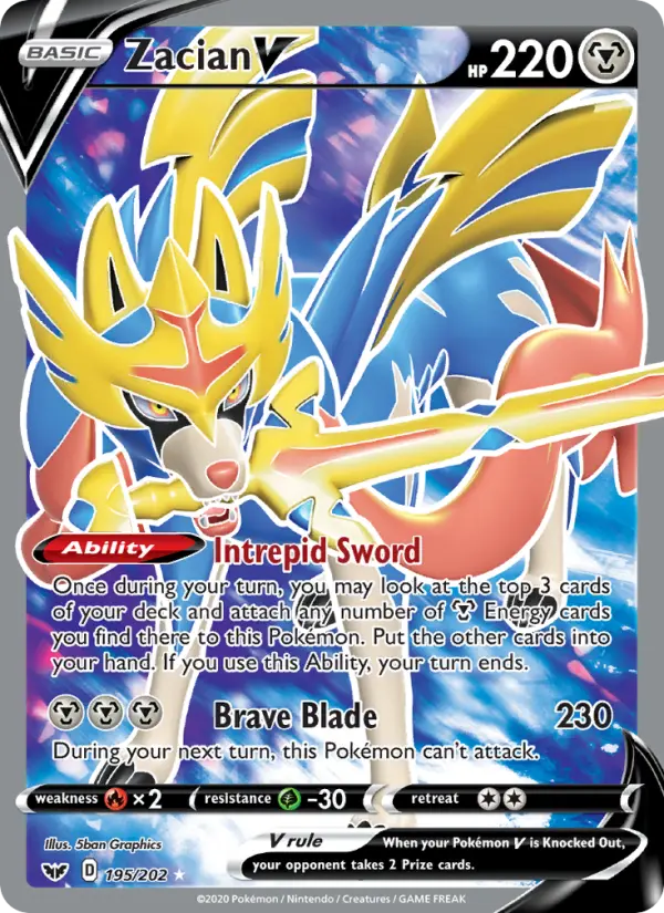 Zacian V 195 Sword & Shield Pokesingles