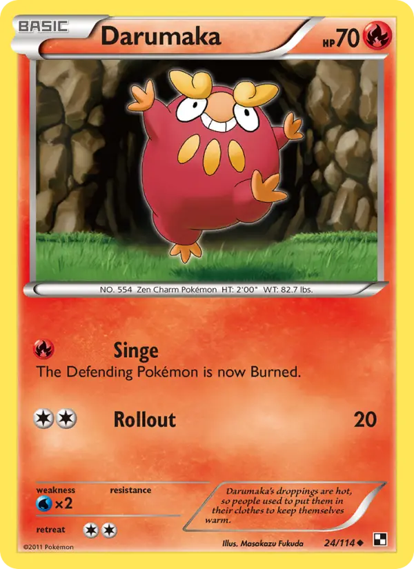 Darumaka 24 Black & White Pokesingles