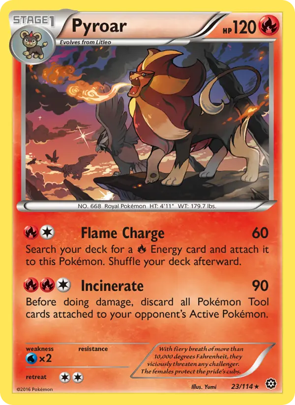 Pyroar 23 Steam Siege Pokesingles