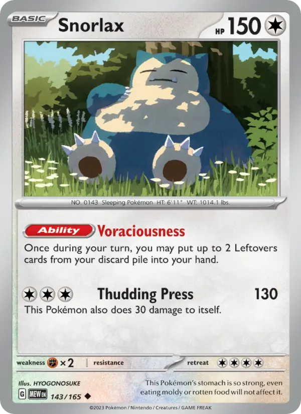 Snorlax 143 151 Pokesingles