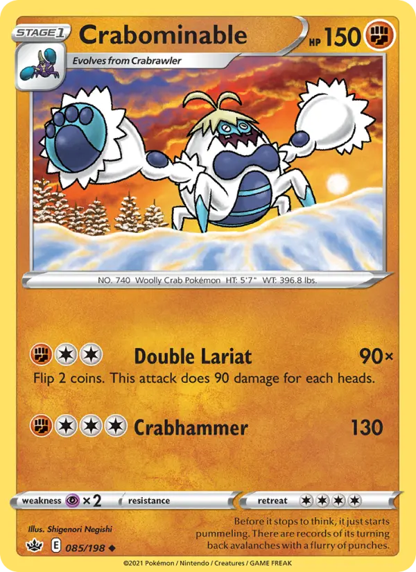 Crabominable 85 Chilling Reign Pokesingles