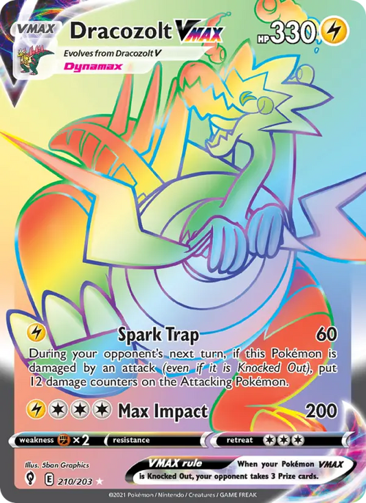 Dracozolt VMAX 210 Evolving Skies Pokesingles