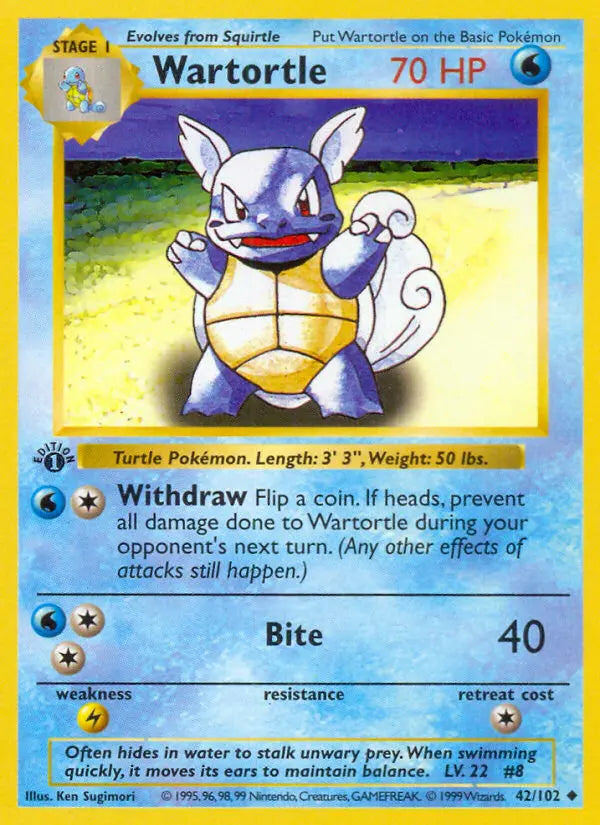 Wartortle 42 Base Set Pokesingles