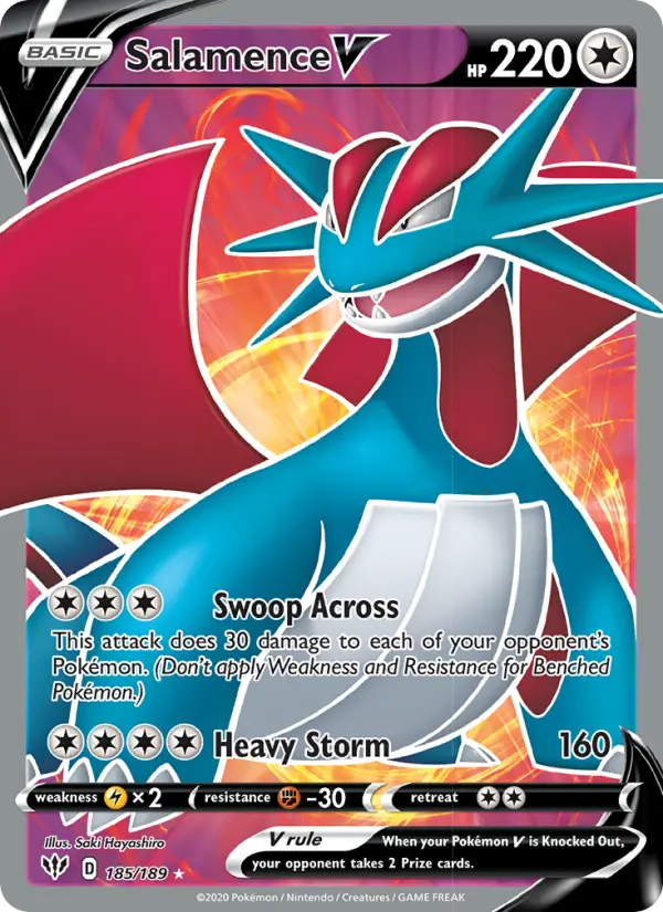 Salamence V 185 Darkness Ablaze Pokesingles