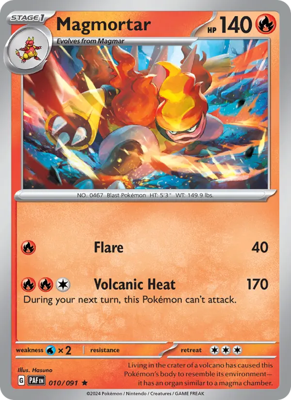 Magmortar 10 Paldean Fates Pokesingles