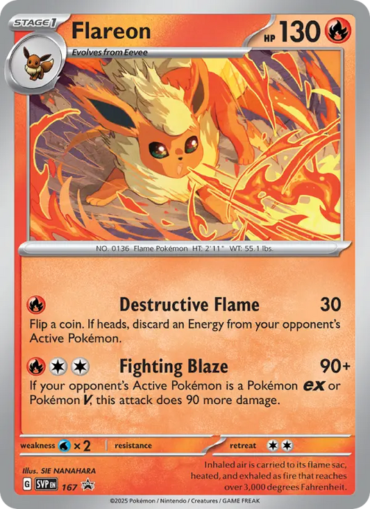 Flareon 167 SVP Black Star Promos Pokesingles