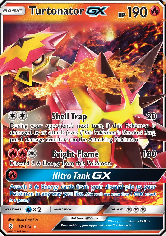 Turtonator GX 18 Guardians Rising Pokesingles