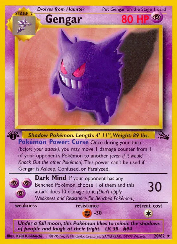 Gengar 20 Fossil Pokesingles