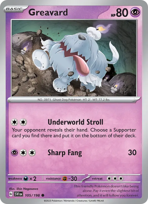 Greavard 105 Scarlet & Violet Pokesingles