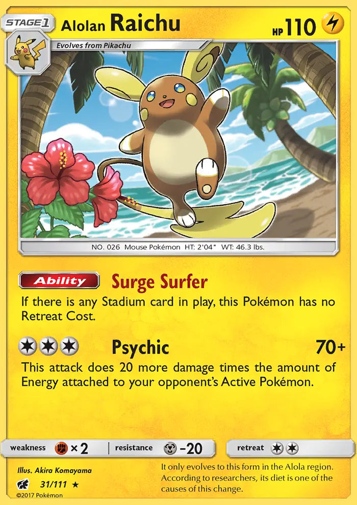 Alolan Raichu 31 Crimson Invasion Pokesingles