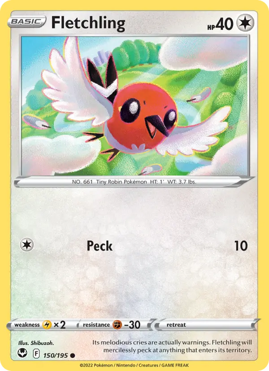 Fletchling 150 Silver Tempest Pokesingles