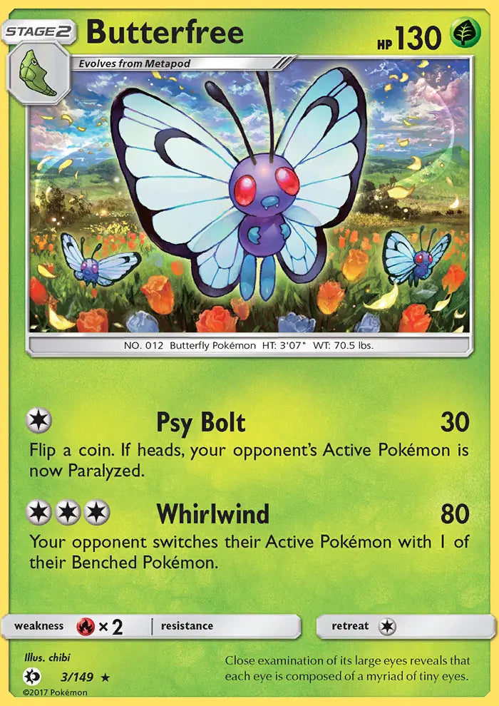 Butterfree 3 Sun & Moon Pokesingles