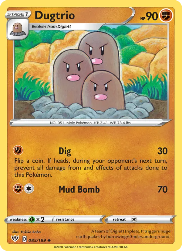 Dugtrio 85 Darkness Ablaze Pokesingles