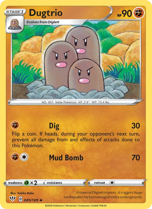 Dugtrio 85 Darkness Ablaze Pokesingles