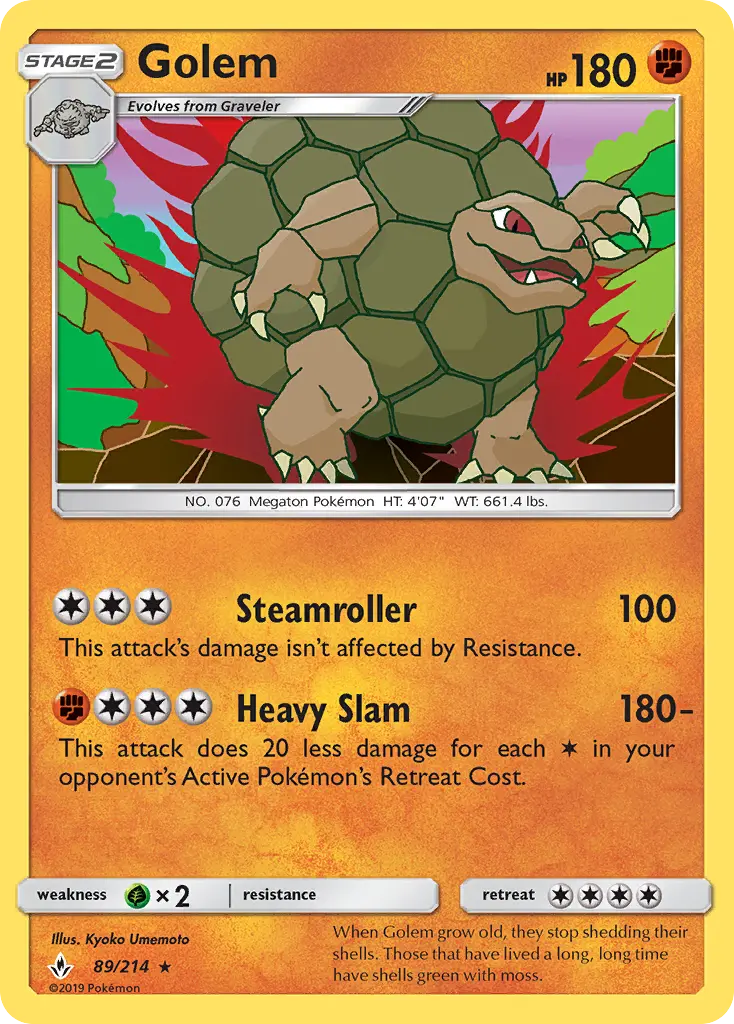 Golem 89 Unbroken Bonds Pokesingles