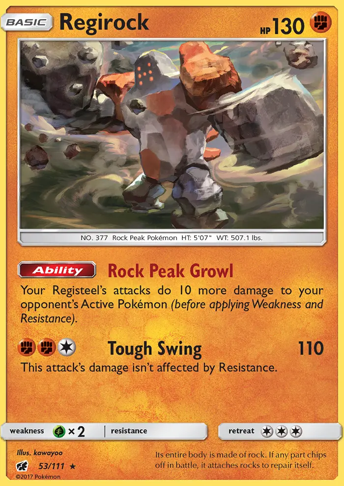 Regirock 53 Crimson Invasion Pokesingles