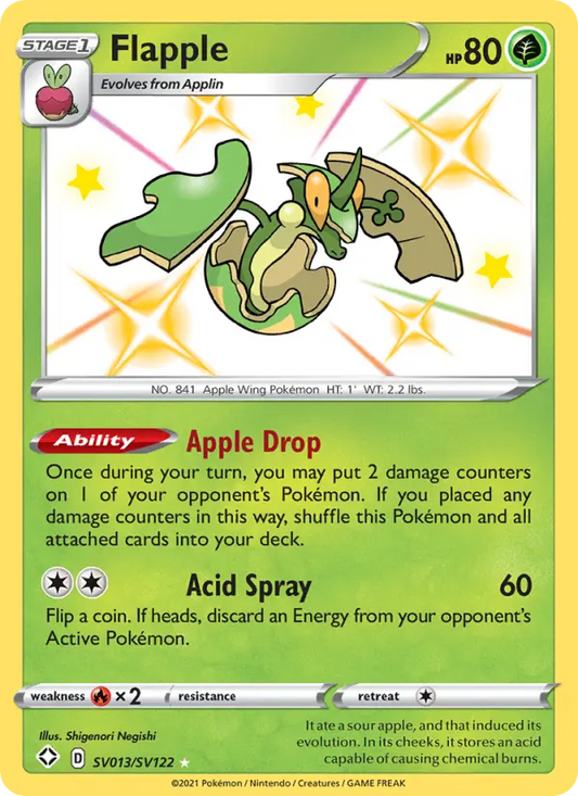 Flapple SV013 Shining Fates Pokesingles