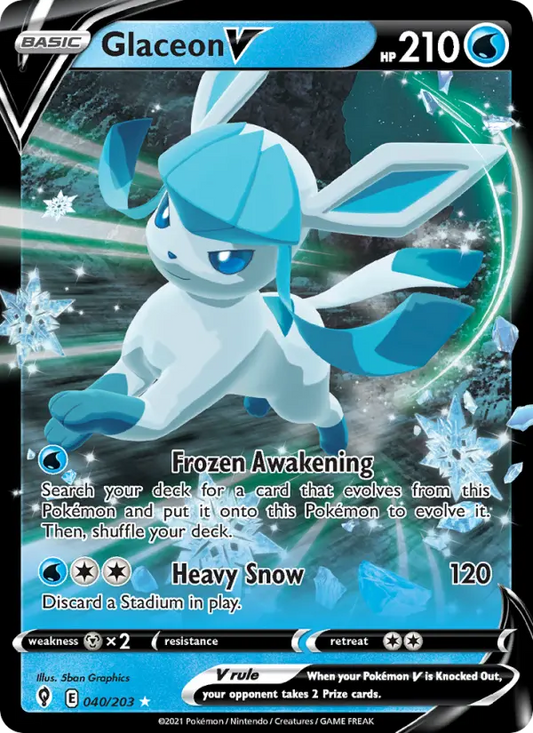 Glaceon V 40 Evolving Skies Pokesingles
