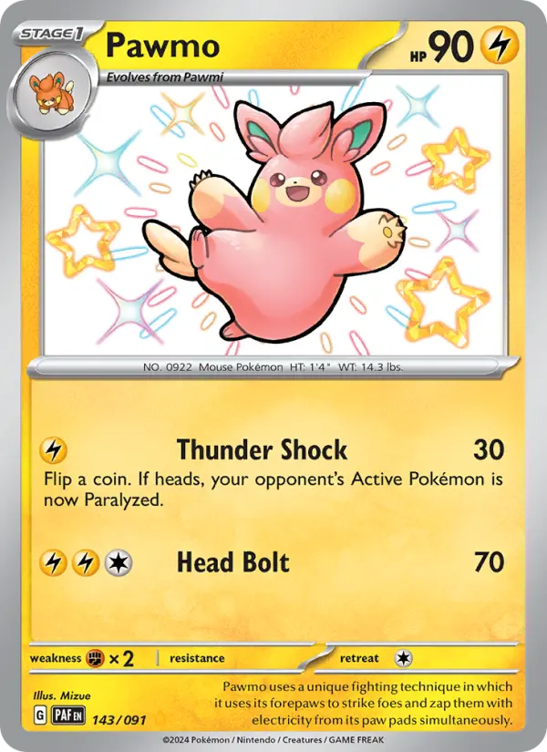 Pawmo 143 Paldean Fates Pokesingles