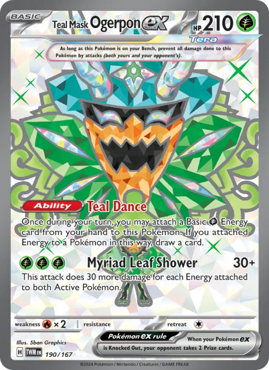 Teal Mask Ogerpon ex 190 Twilight Masquerade Pokesingles