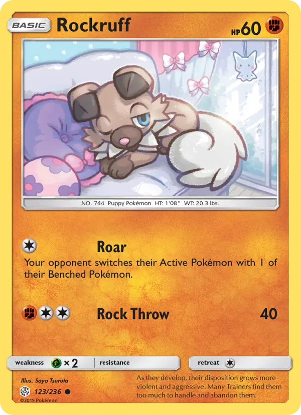 Rockruff 123 Cosmic Eclipse Pokesingles