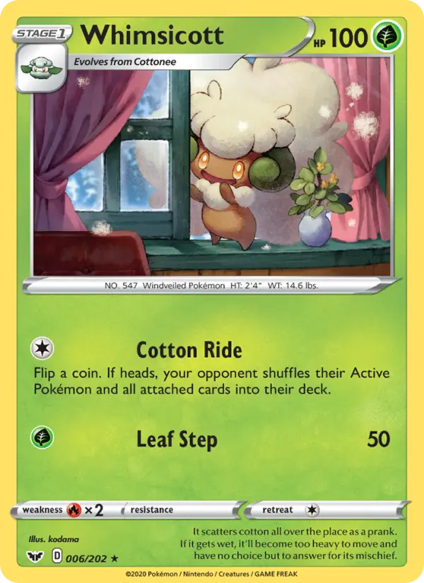 Whimsicott 6 Sword & Shield Pokesingles