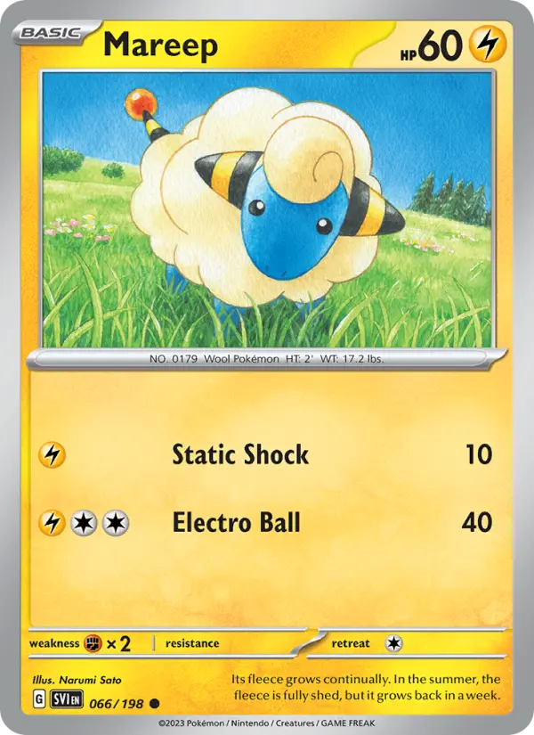 Mareep 66 Scarlet & Violet Pokesingles