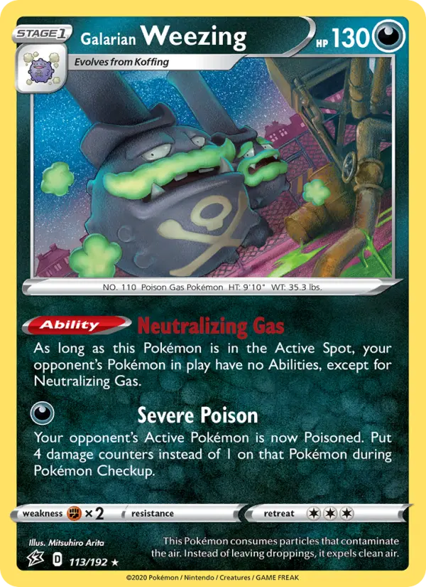 Galarian Weezing 113 Rebel Clash Pokesingles