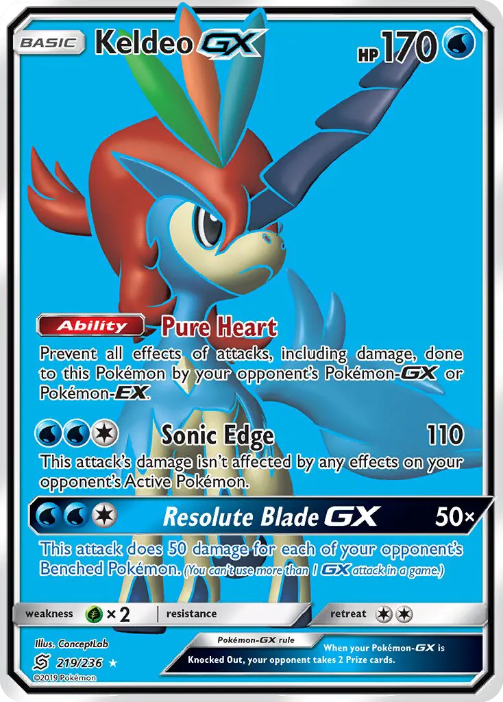 Keldeo GX 219 Unified Minds Pokesingles