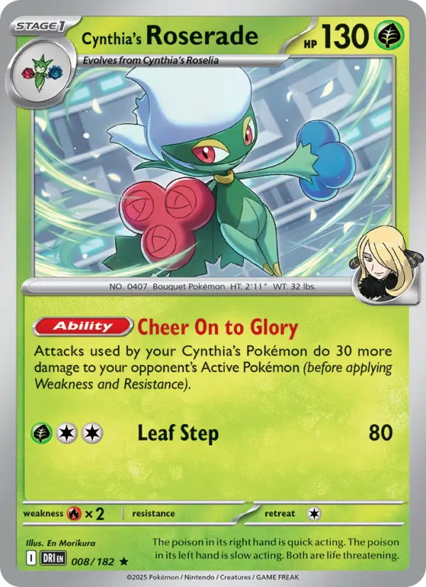 Cynthia's Roserade 8 Destined Rivals Pokesingles