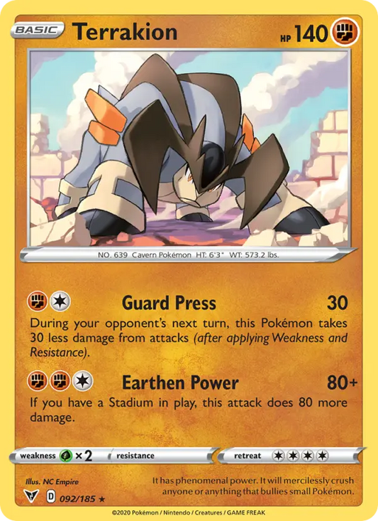 Terrakion 92 Vivid Voltage Pokesingles