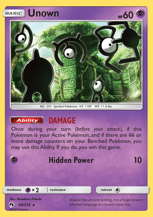 Unown 90 Lost Thunder Pokesingles