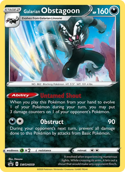 Galarian Obstagoon SWSH059 SWSH Black Star Promos Pokesingles