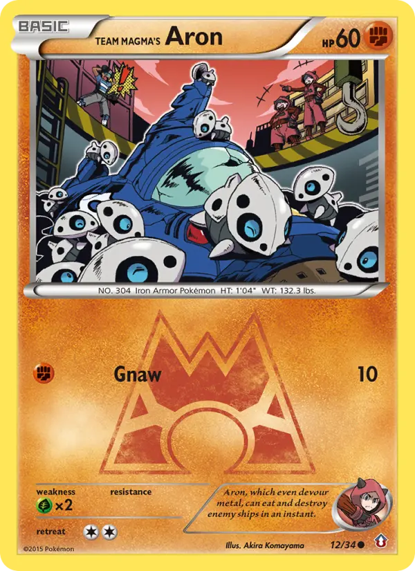 Team Magma's Aron 12 Double Crisis Pokesingles