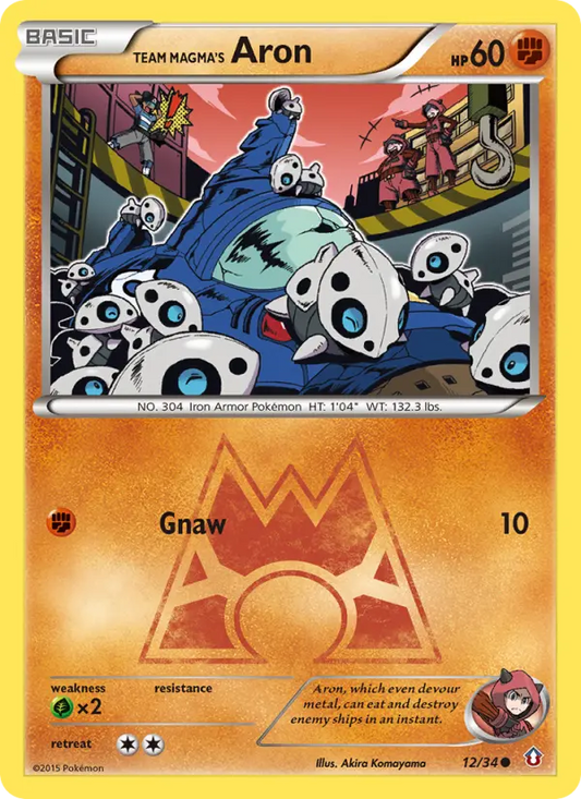 Team Magma's Aron 12 Double Crisis Pokesingles