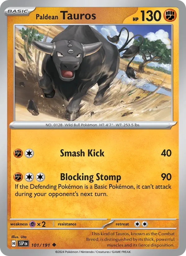 Paldean Tauros 101 Surging Sparks Pokesingles